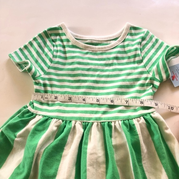 Cat & Jack Toddler Girls Green Striped Dress - St Patrick’s Day - Size 18M - Picture 6 of 7